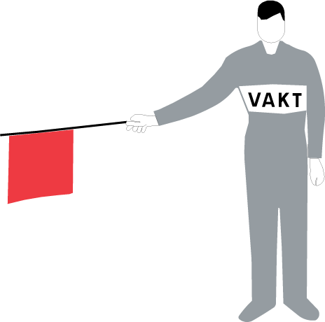 Stopptecken från vakt