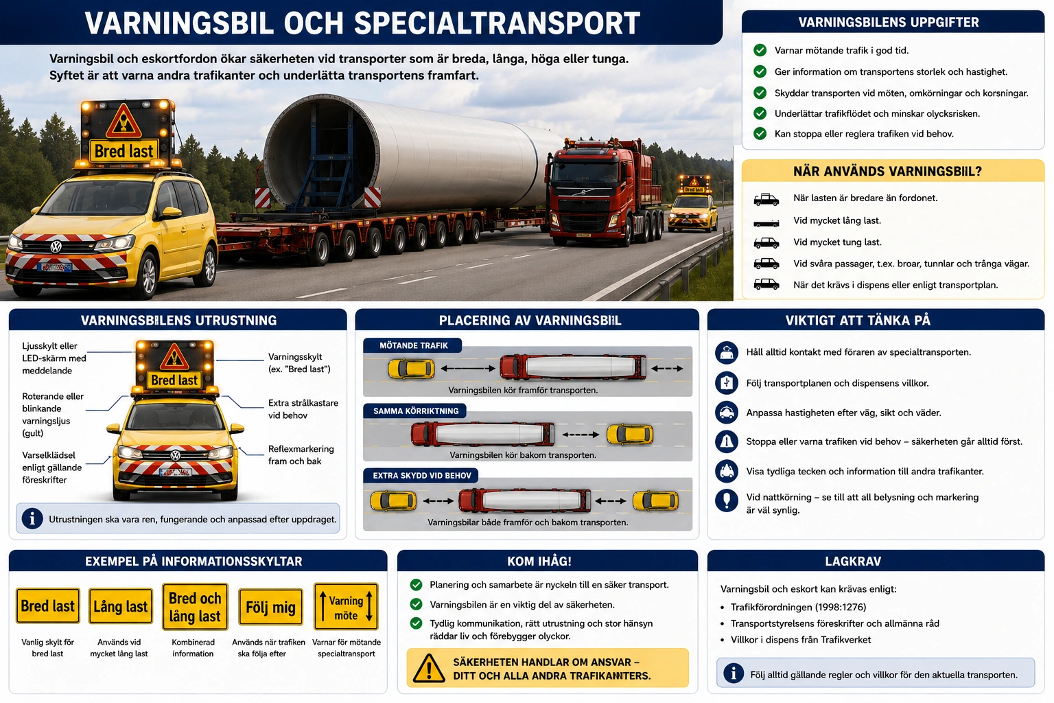 Varningsbil och specialtransport