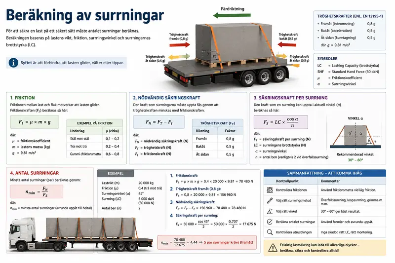 Beräkning av surrningar