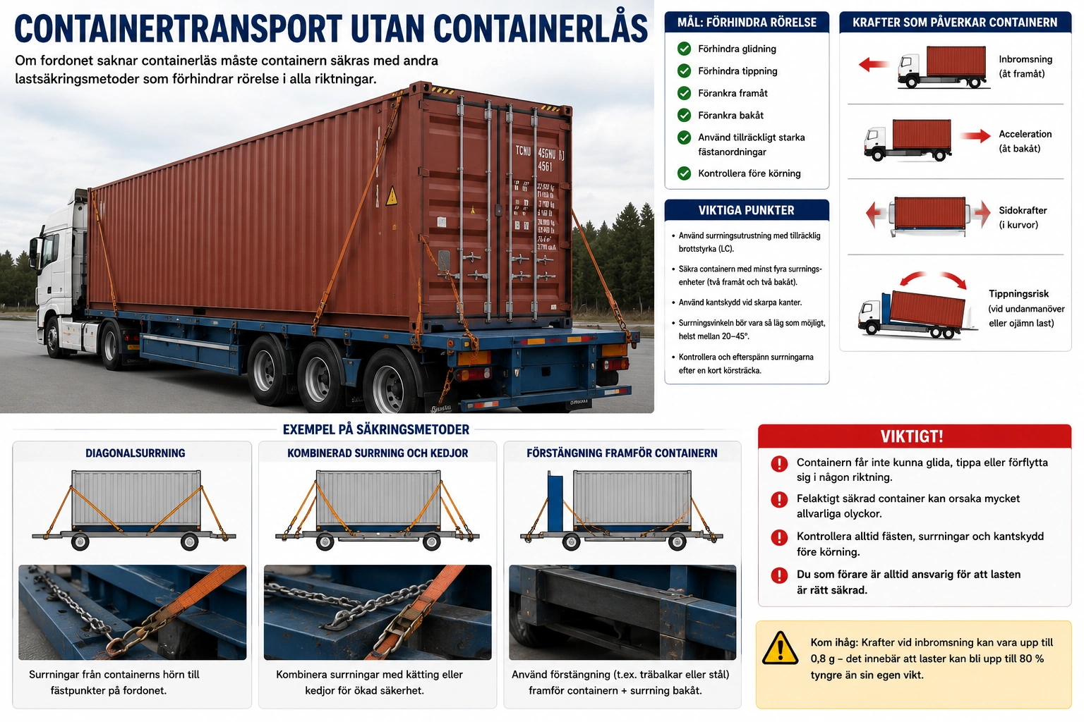 Containertransport utan containerlås