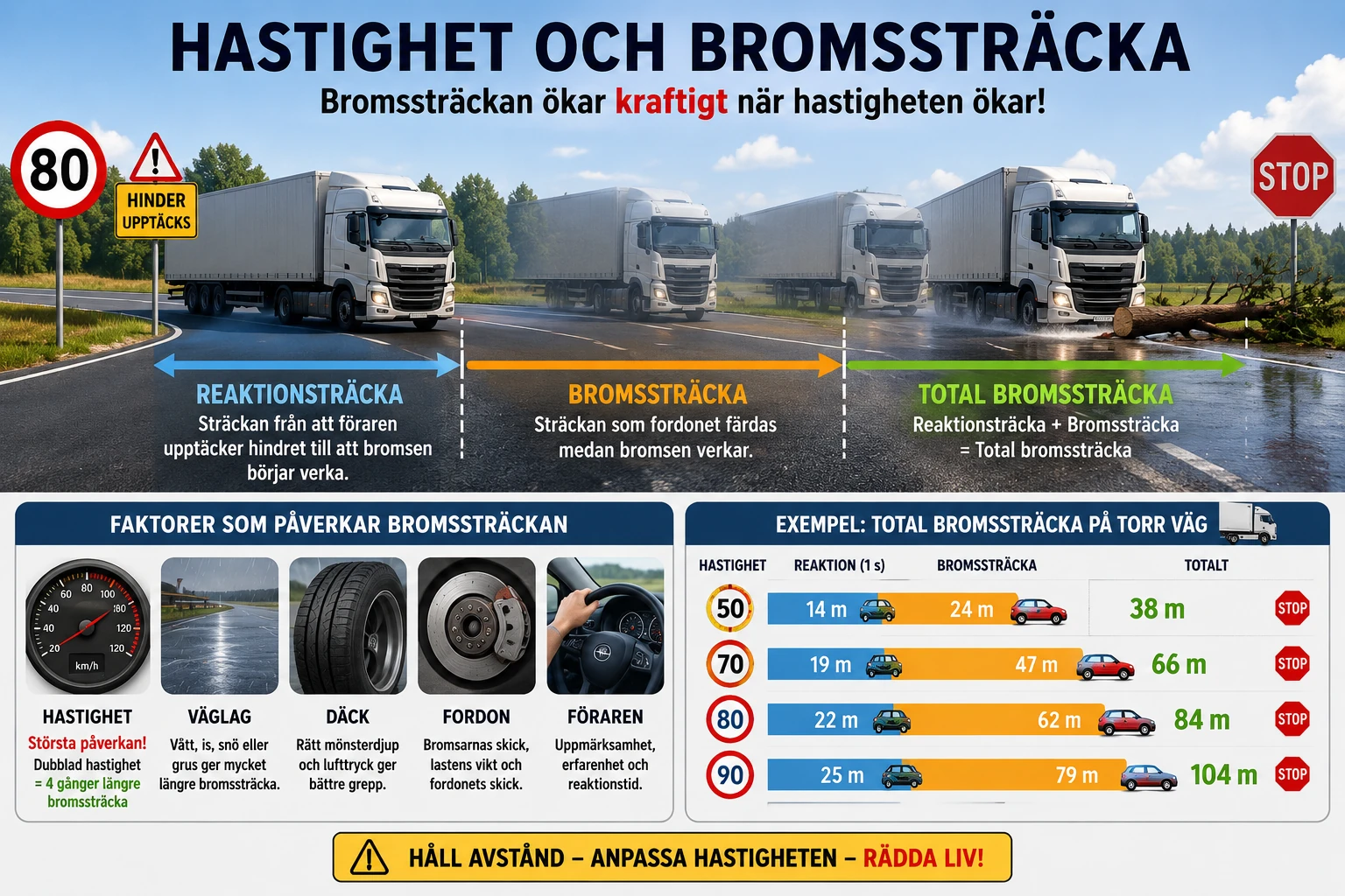 Hastighet och bromssträcka