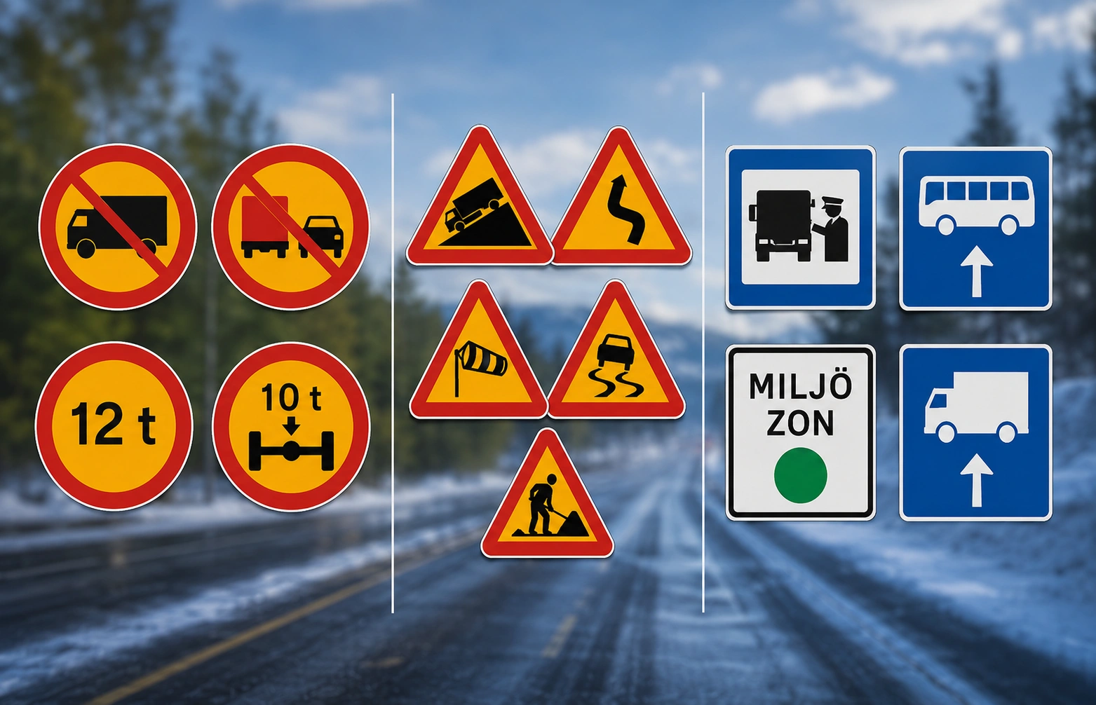 Viktiga vägmärken och trafikregler